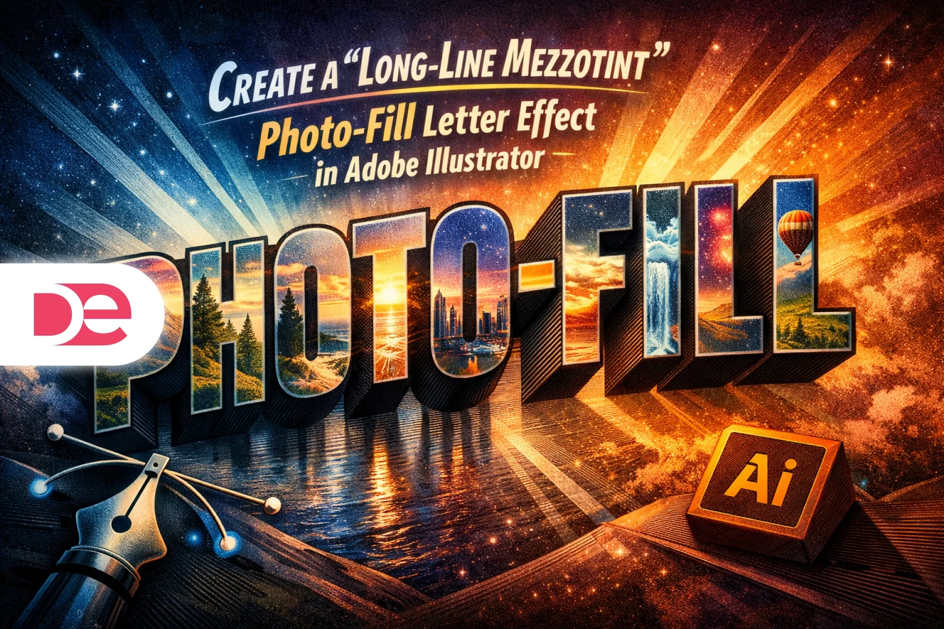 Create a “Long-Line Mezzotint” Photo-Fill Letter Effect in Adobe Illustrator